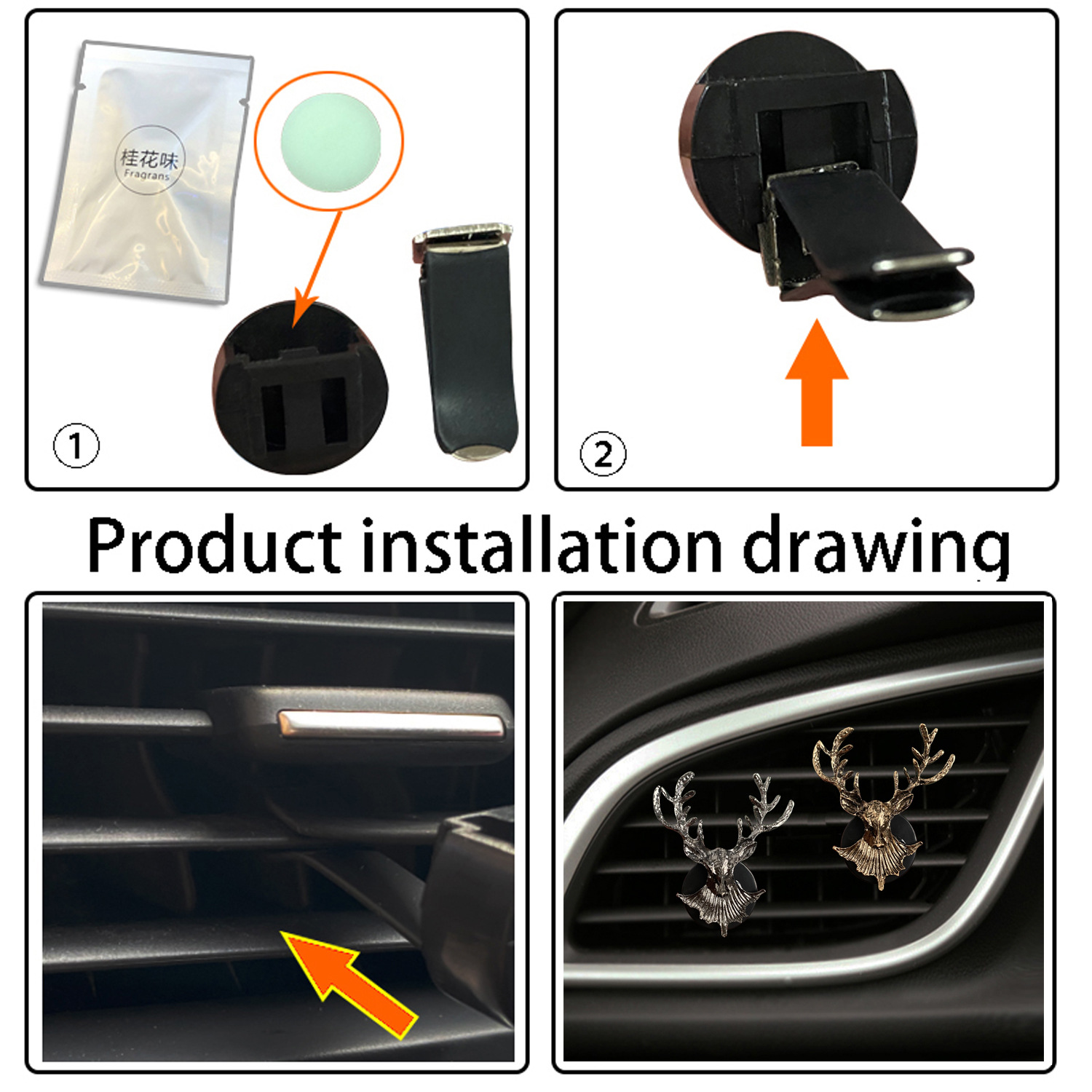 Deer Design Car Fragrance Vent - Perfume Fragrance Good ulasan dan harga